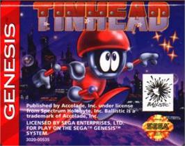 Cartridge artwork for Tinhead on the Sega Nomad.