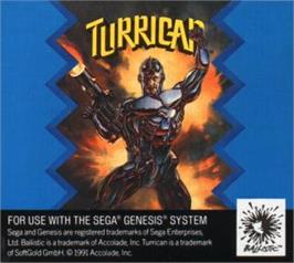 Cartridge artwork for Turrican on the Sega Nomad.
