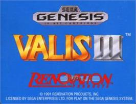 Cartridge artwork for Valis 3 on the Sega Nomad.
