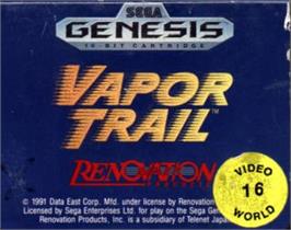 Cartridge artwork for Vapor Trail on the Sega Nomad.