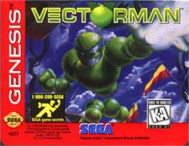 Cartridge artwork for Vectorman on the Sega Nomad.