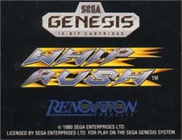 Cartridge artwork for Whip Rush 2222 AD on the Sega Nomad.