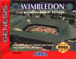 Cartridge artwork for Wimbledon Championship Tennis on the Sega Nomad.