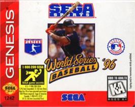 Cartridge artwork for World Series Baseball '96 on the Sega Nomad.