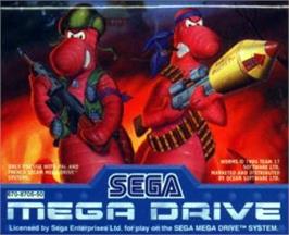 Cartridge artwork for Worms on the Sega Nomad.