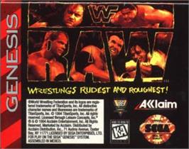 Cartridge artwork for Wwf Raw on the Sega Nomad.