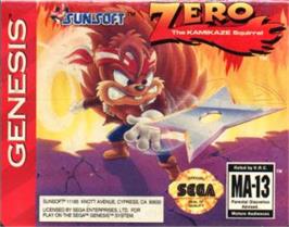Cartridge artwork for Zero the Kamikaze Squirrel on the Sega Nomad.