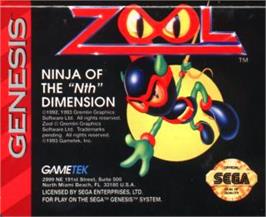 Cartridge artwork for Zool - Ninja of the “Nth” Dimension on the Sega Nomad.