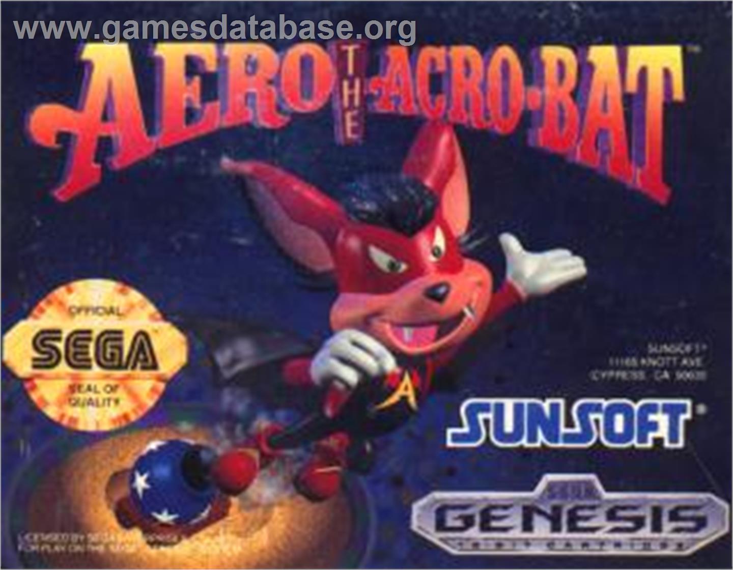 Aero The Acro-bat - Sega Nomad - Artwork - Cartridge