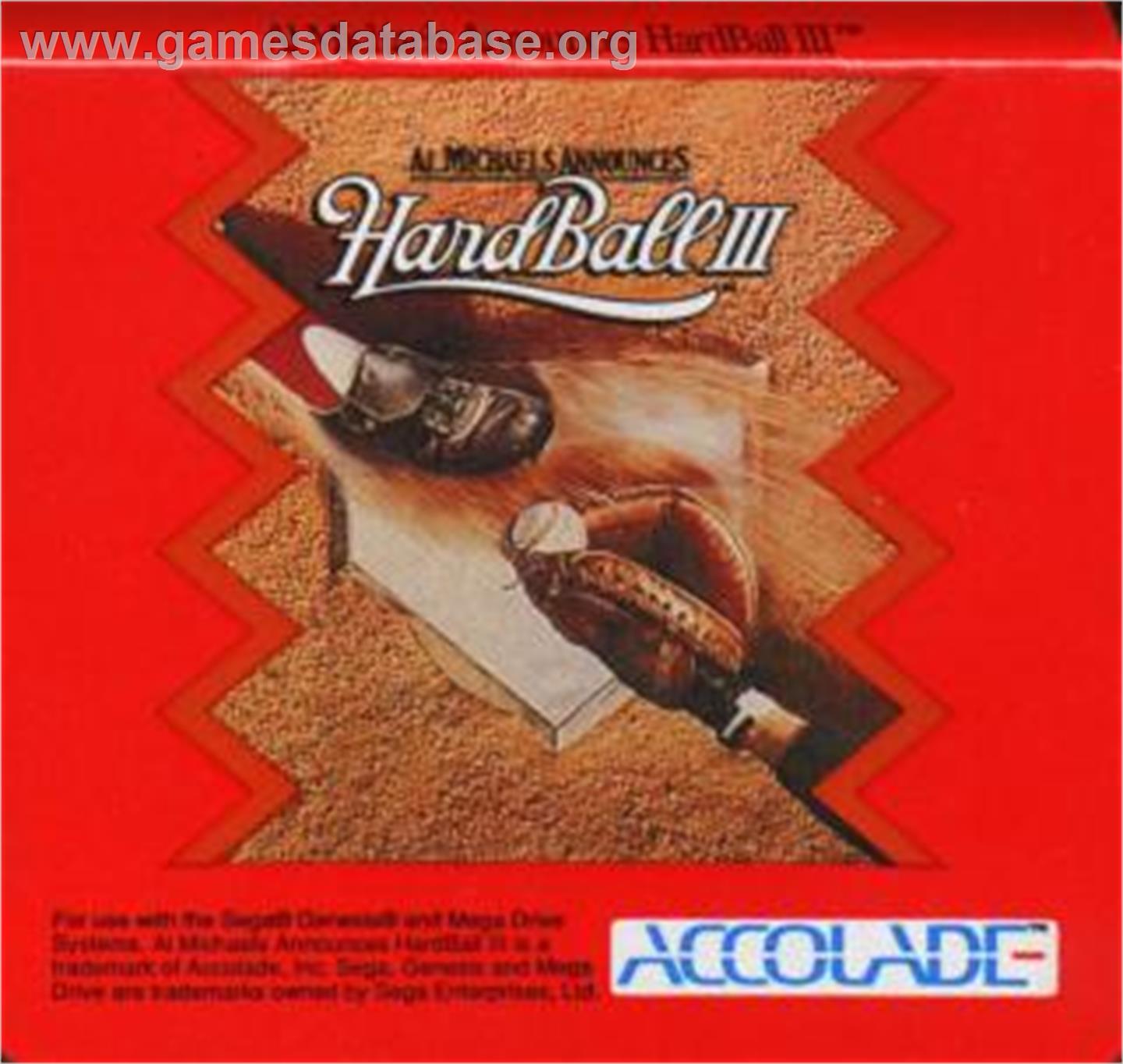 Al Michaels Announces Hardball 3 - Sega Nomad - Artwork - Cartridge