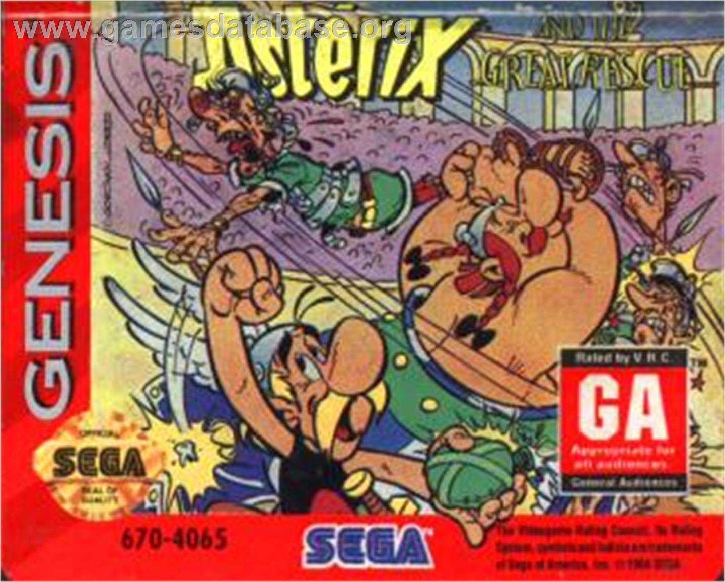 Astérix and the Great Rescue - Sega Nomad - Artwork - Cartridge