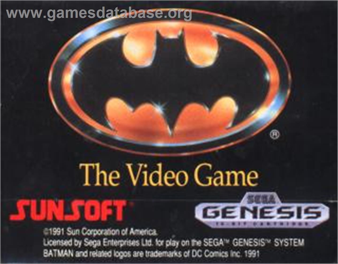 Batman: The Video Game - Sega Nomad - Artwork - Cartridge