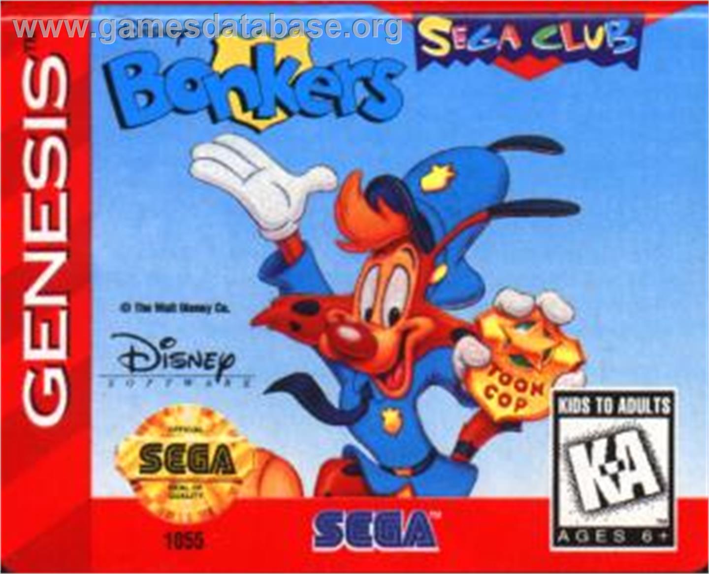 Bonkers - Sega Nomad - Artwork - Cartridge