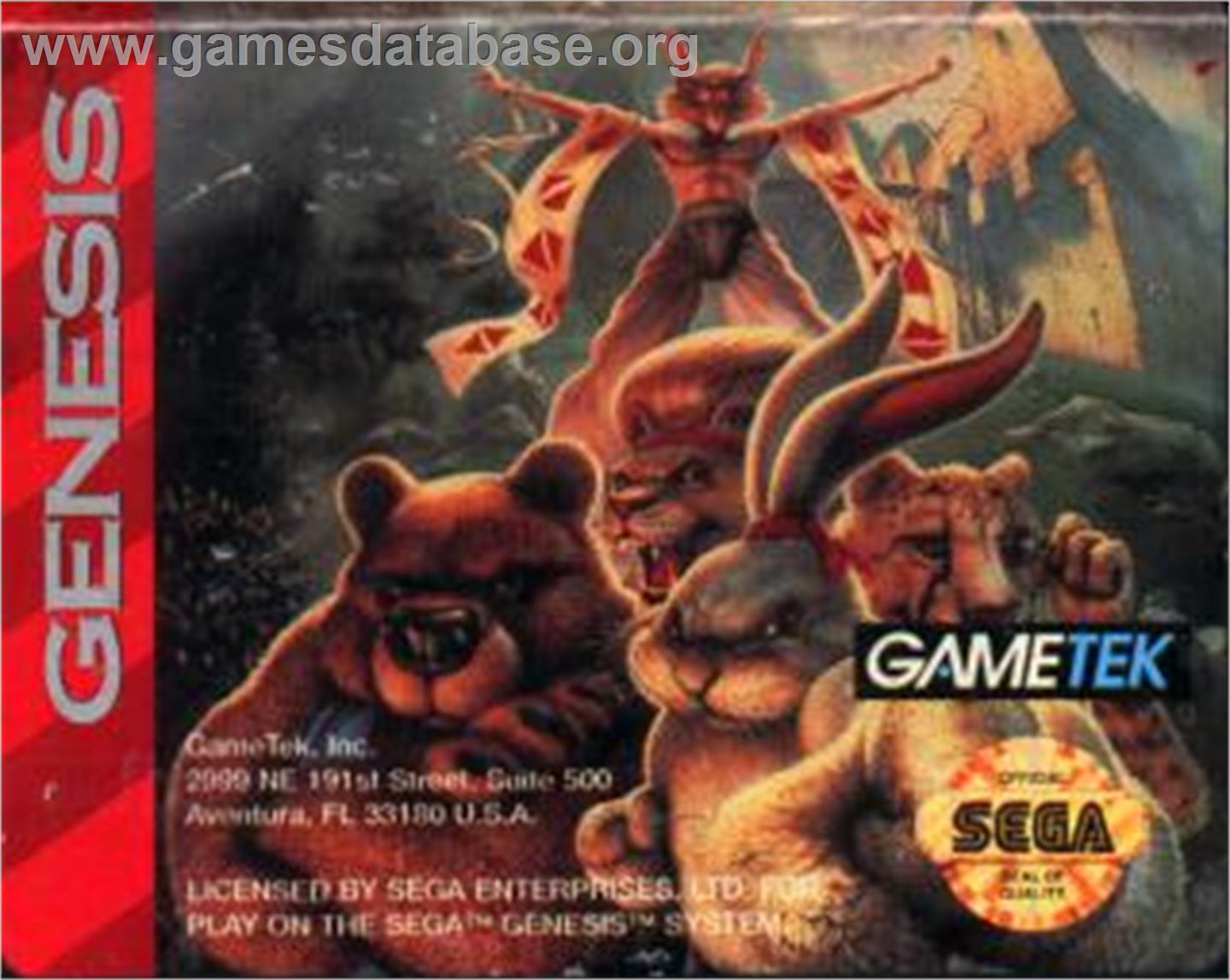 Brutal: Paws of Fury - Sega Nomad - Artwork - Cartridge