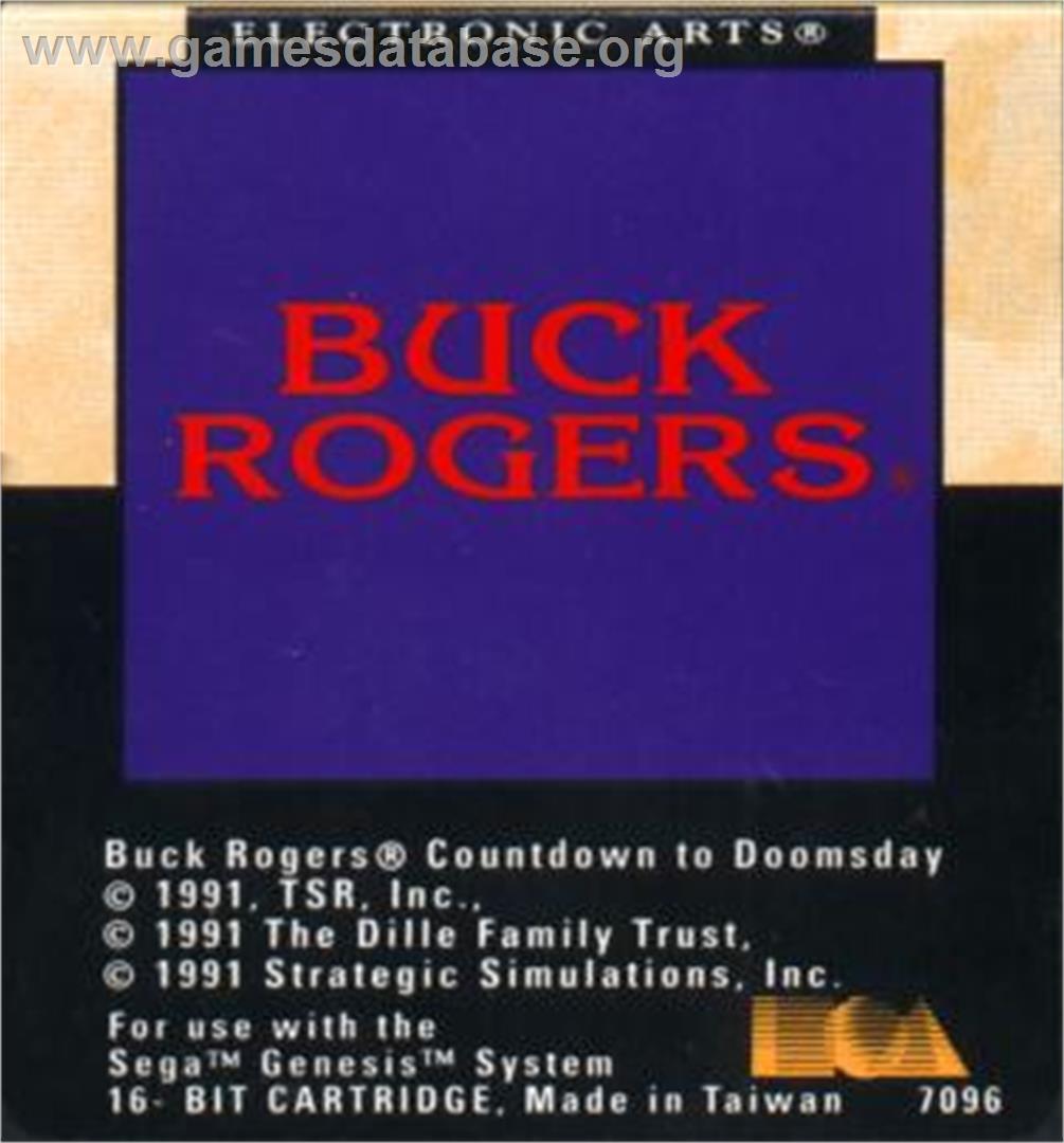 Buck Rogers - Countdown To Doomsday - Sega Nomad - Artwork - Cartridge
