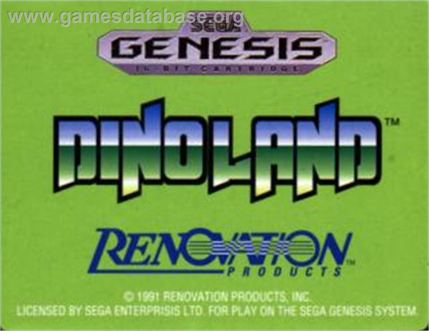 Dino Land - Sega Nomad - Artwork - Cartridge