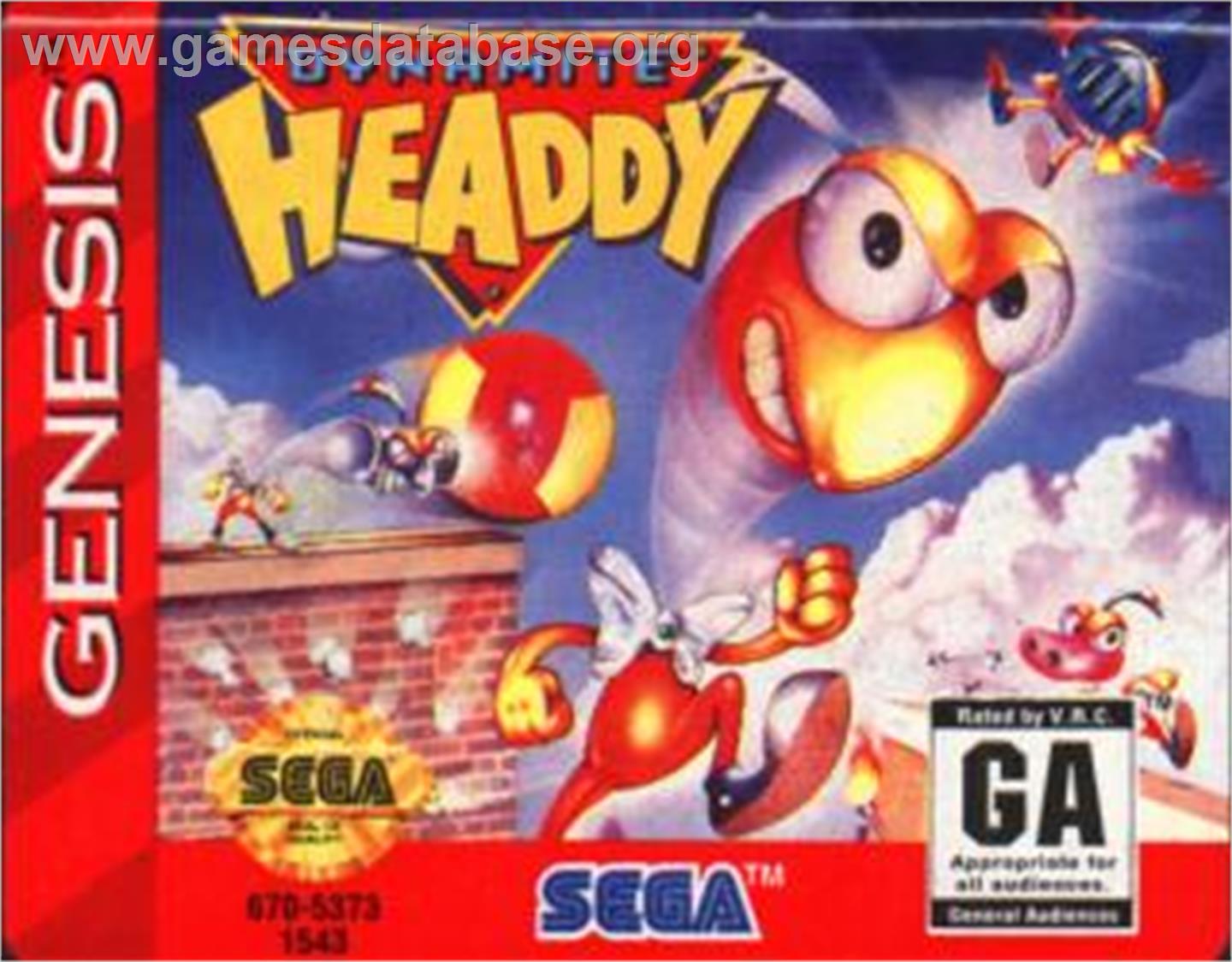 Dynamite Headdy - Sega Nomad - Artwork - Cartridge