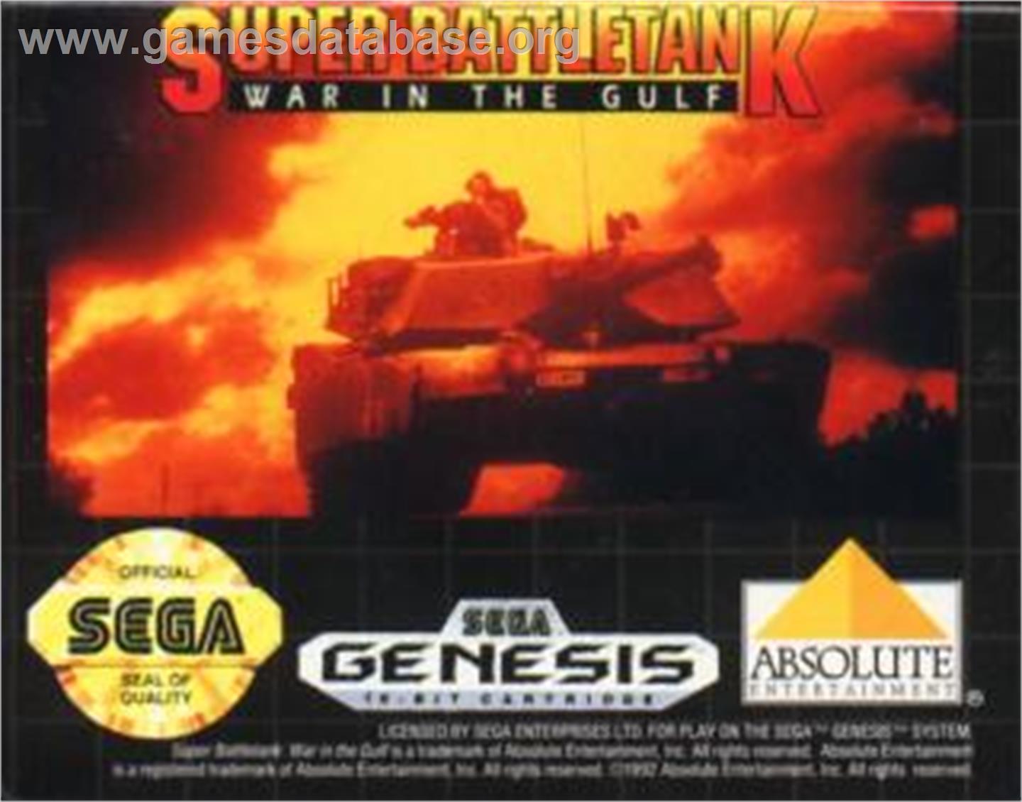 Garry Kitchen's Super Battletank - War In The Gulf - Sega Nomad - Artwork - Cartridge