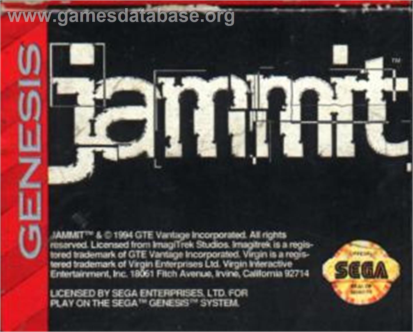 Jammit - Sega Nomad - Artwork - Cartridge