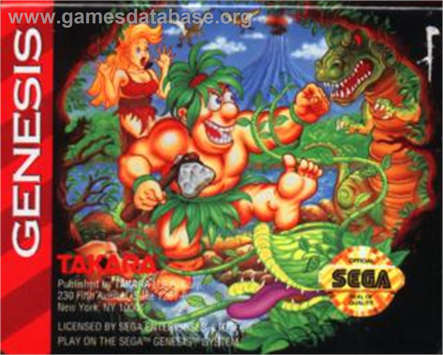 Joe And Mac - Caveman Ninja - Sega Nomad - Artwork - Cartridge