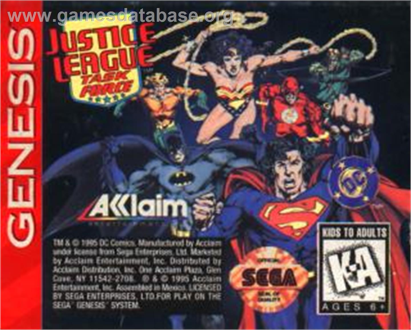 Justice League Task Force - Sega Nomad - Artwork - Cartridge