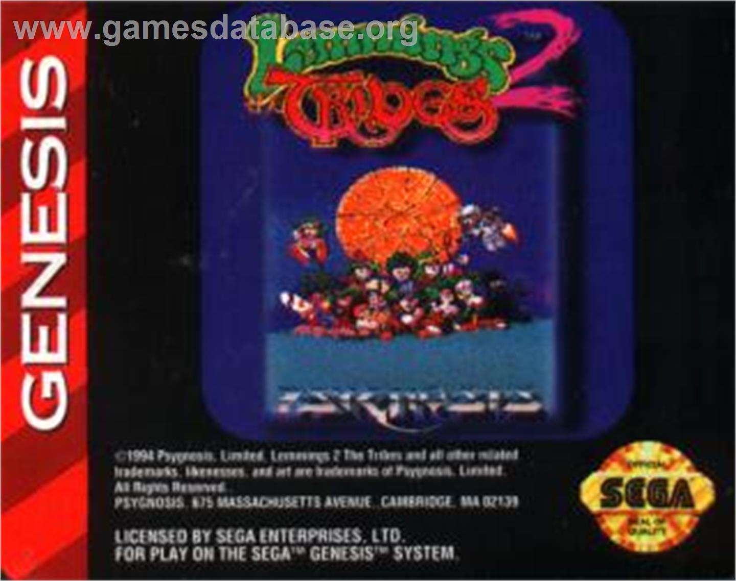 Lemmings 2: The Tribes - Sega Nomad - Artwork - Cartridge