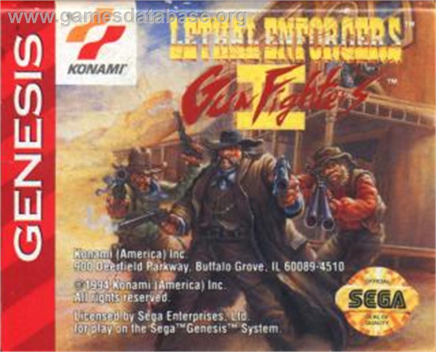 Lethal Enforcers II: Gun Fighters - Sega Nomad - Artwork - Cartridge