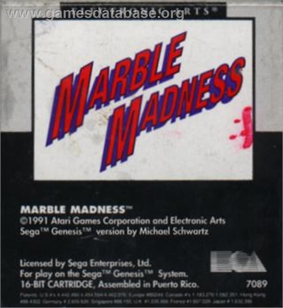 Marble Madness - Sega Nomad - Artwork - Cartridge