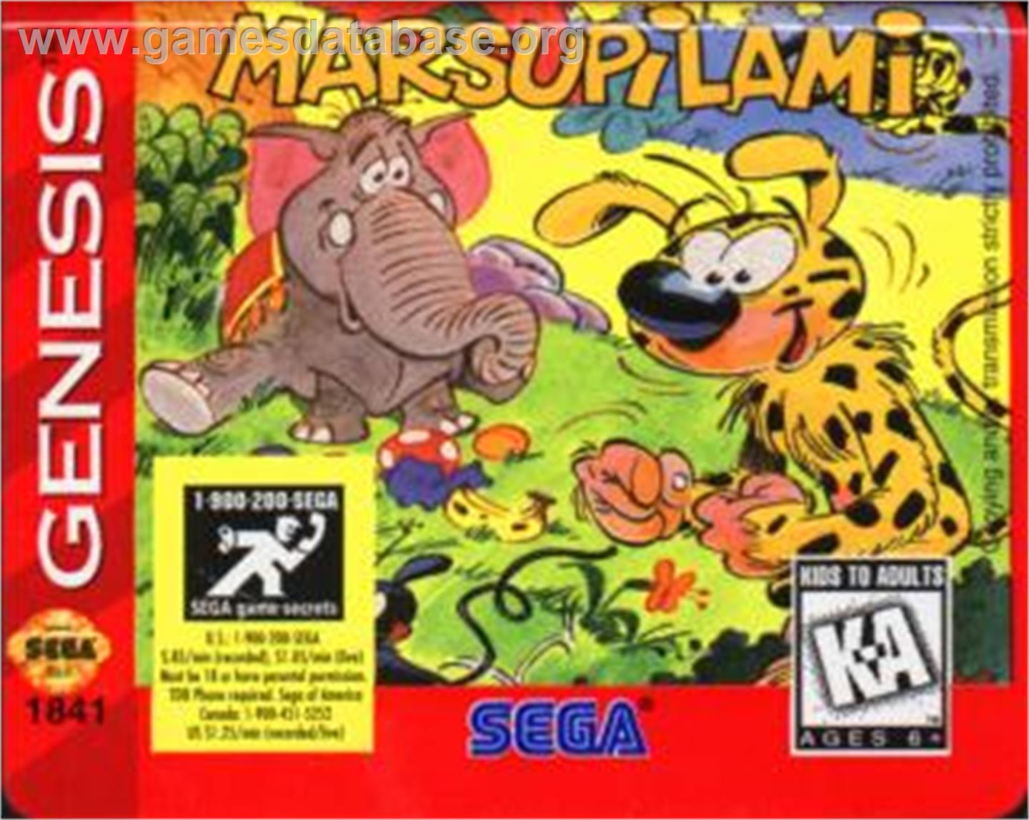 Marsupilami - Sega Nomad - Artwork - Cartridge