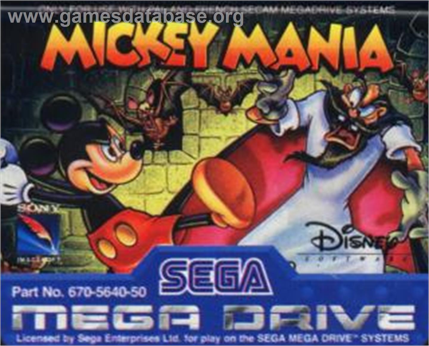 Mickey Mania - The Timeless Adventures Of Mickey Mouse - Sega Nomad - Artwork - Cartridge