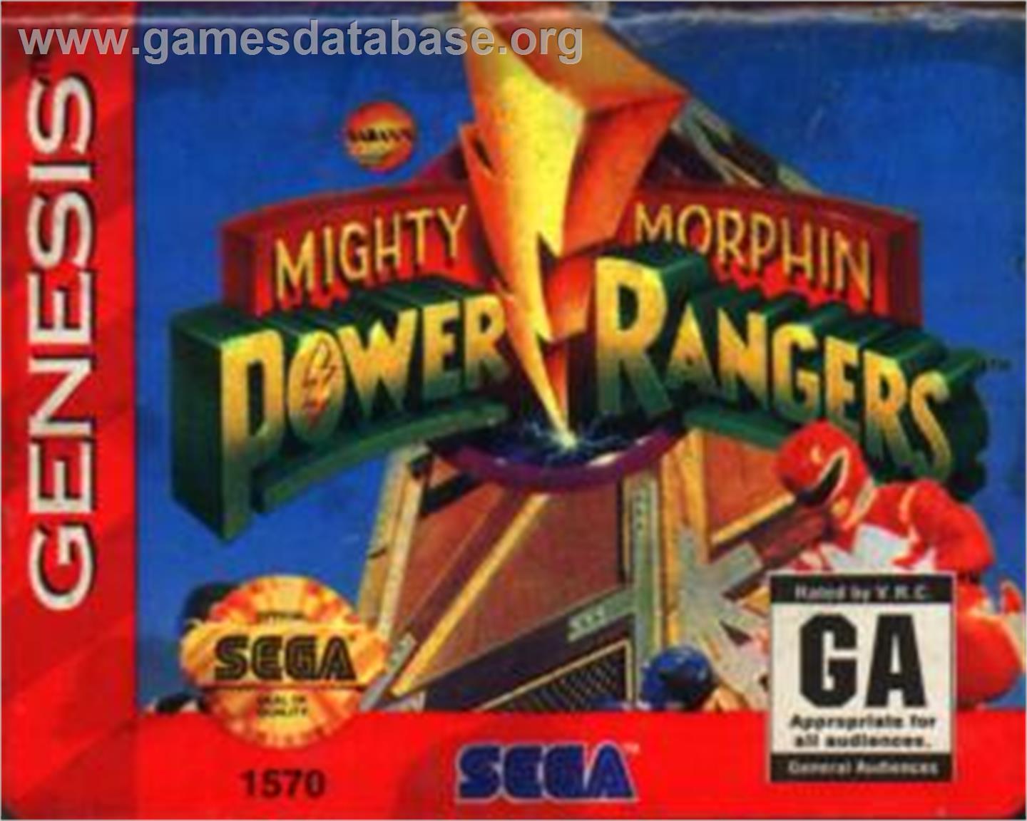 Mighty Morphin Power Rangers - Sega Nomad - Artwork - Cartridge
