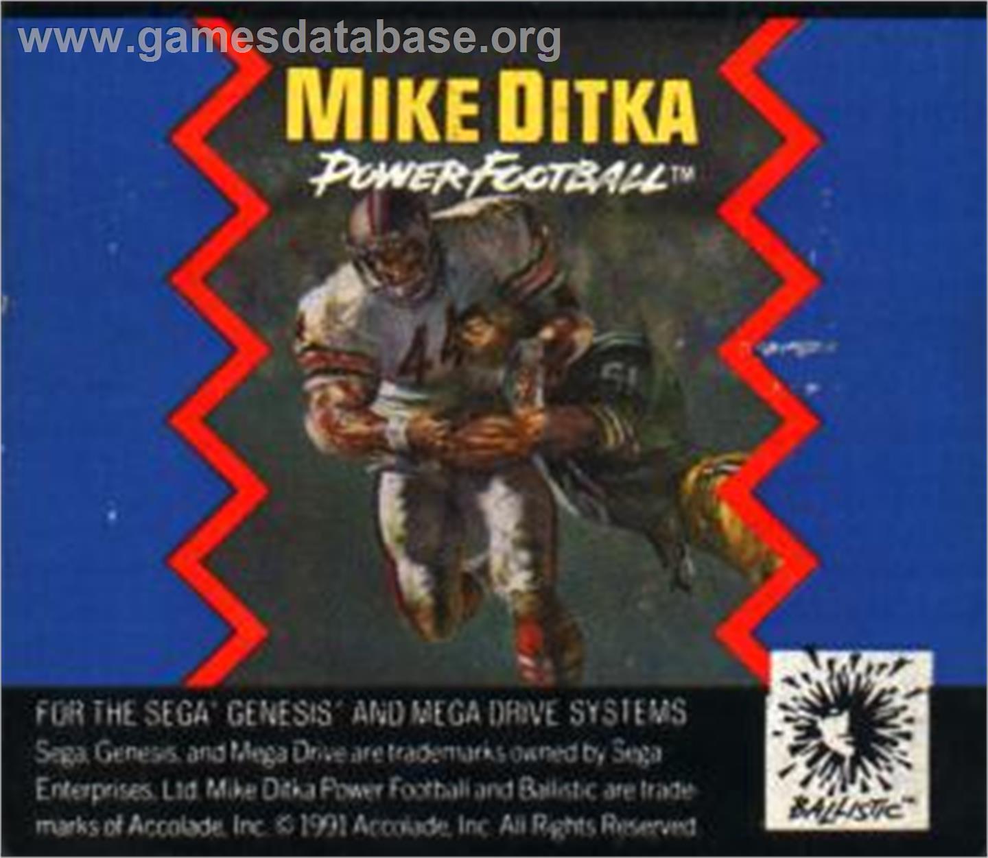 Mike Ditka Power Football - Sega Nomad - Artwork - Cartridge