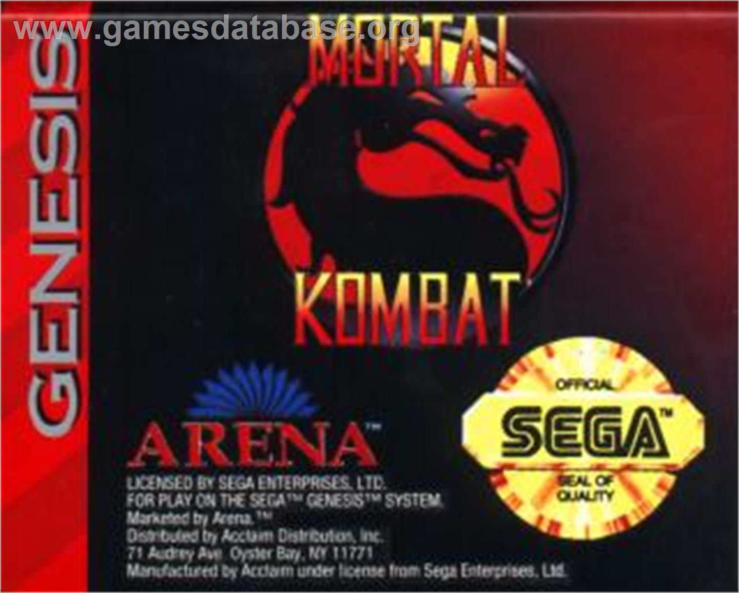 Mortal Kombat - Sega Nomad - Artwork - Cartridge