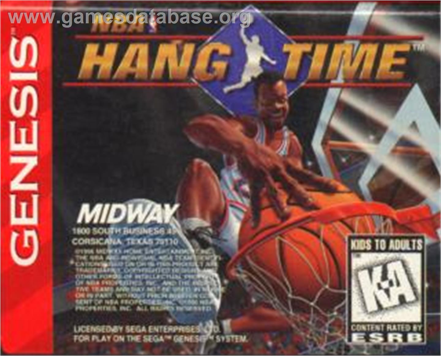 NBA Hang Time - Sega Nomad - Artwork - Cartridge