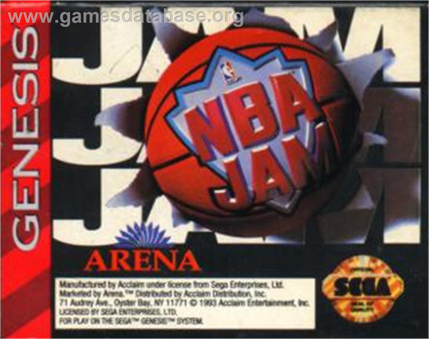 Nba Jam - Sega Nomad - Artwork - Cartridge