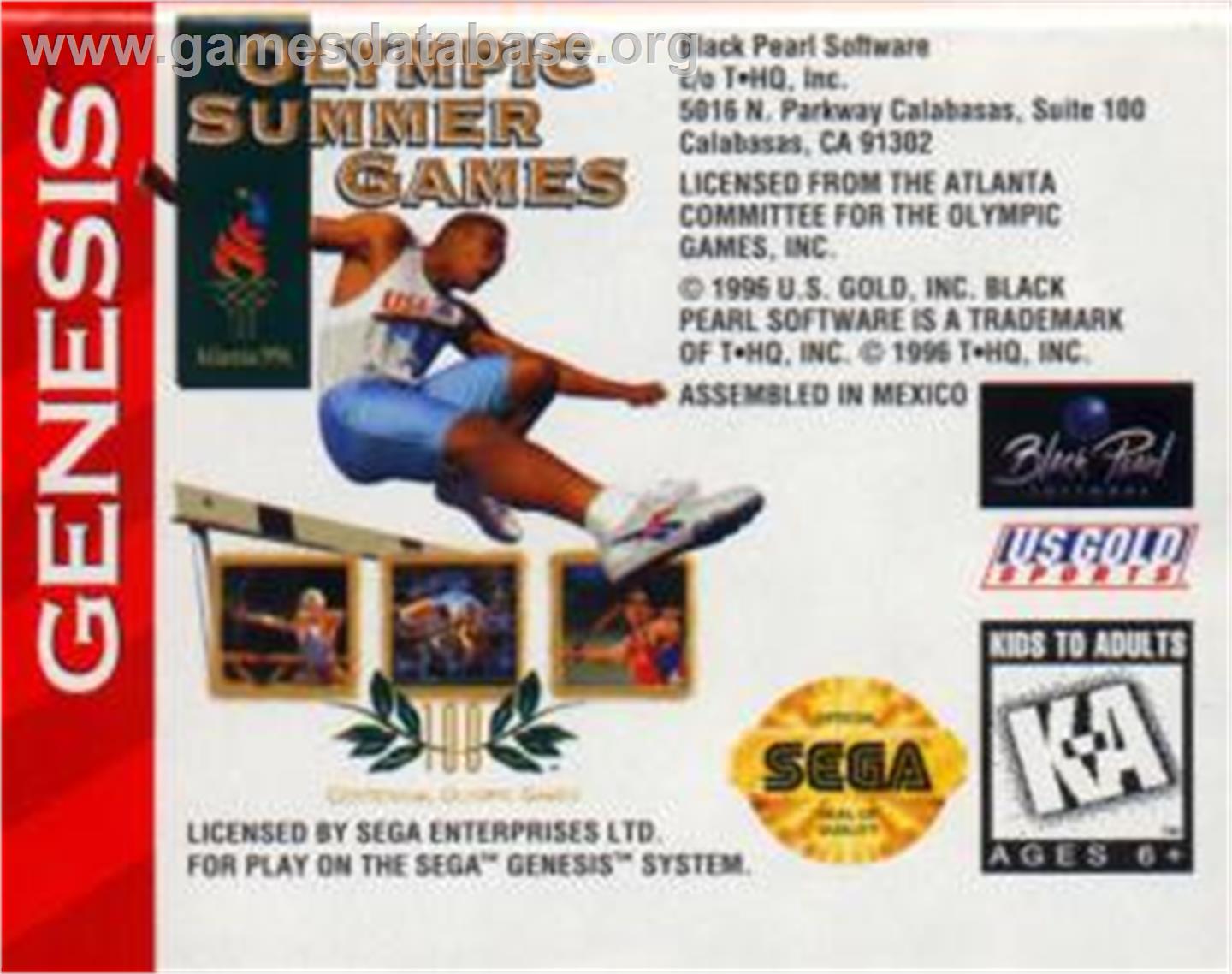 Olympic Summer Games - Sega Nomad - Artwork - Cartridge