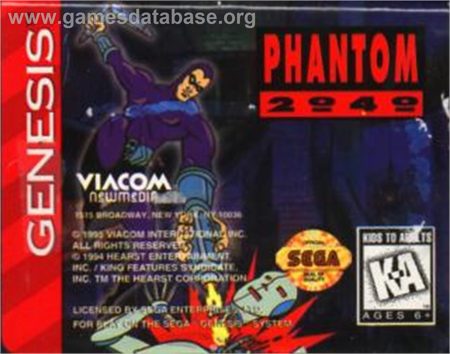 Phantom 2040 - Sega Nomad - Artwork - Cartridge