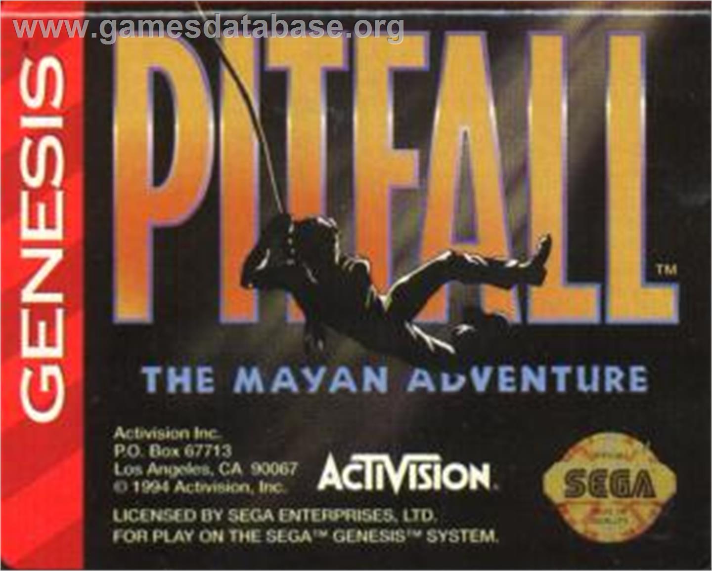 Pitfall: The Mayan Adventure - Sega Nomad - Artwork - Cartridge