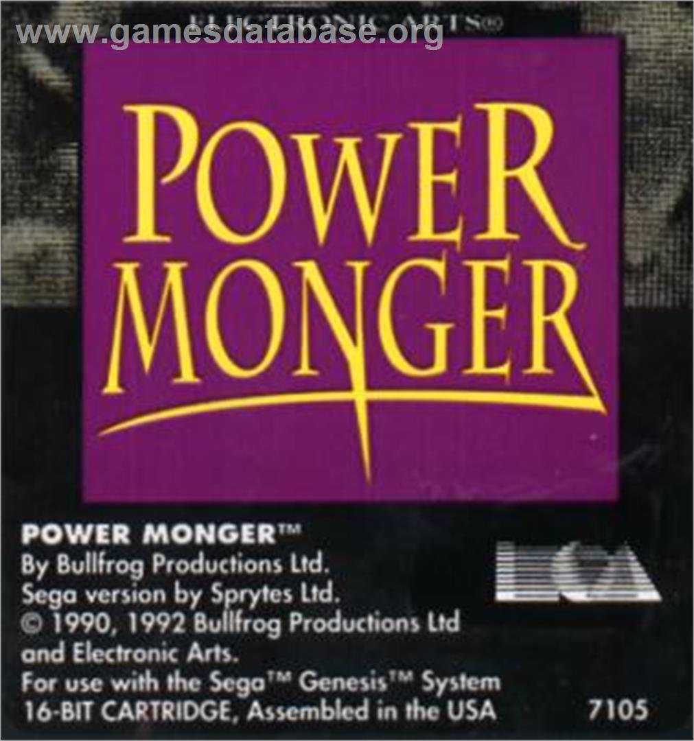 Power Monger - Sega Nomad - Artwork - Cartridge