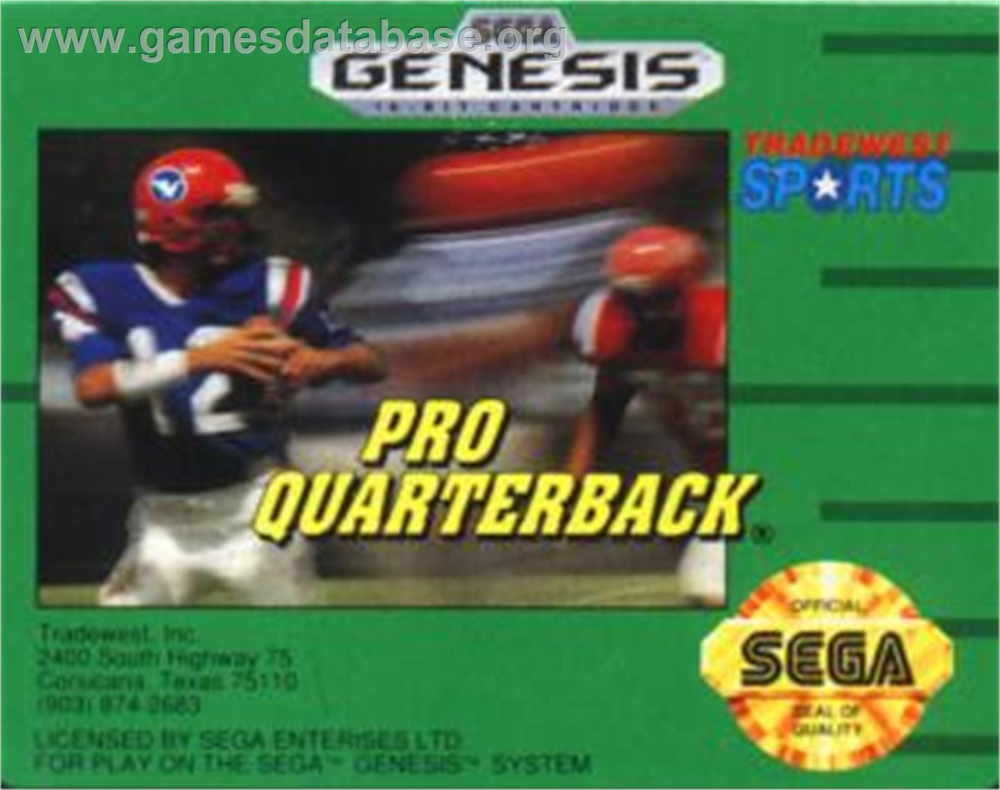 Pro Quarterback - Sega Nomad - Artwork - Cartridge