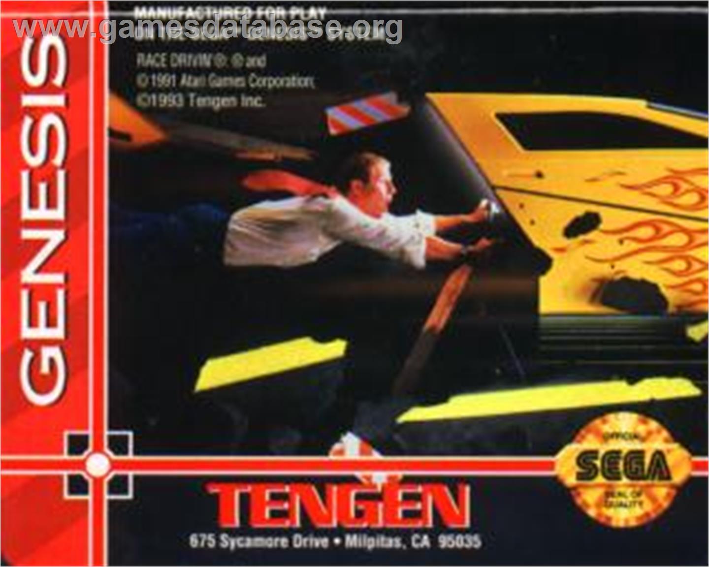Race Drivin' - Sega Nomad - Artwork - Cartridge