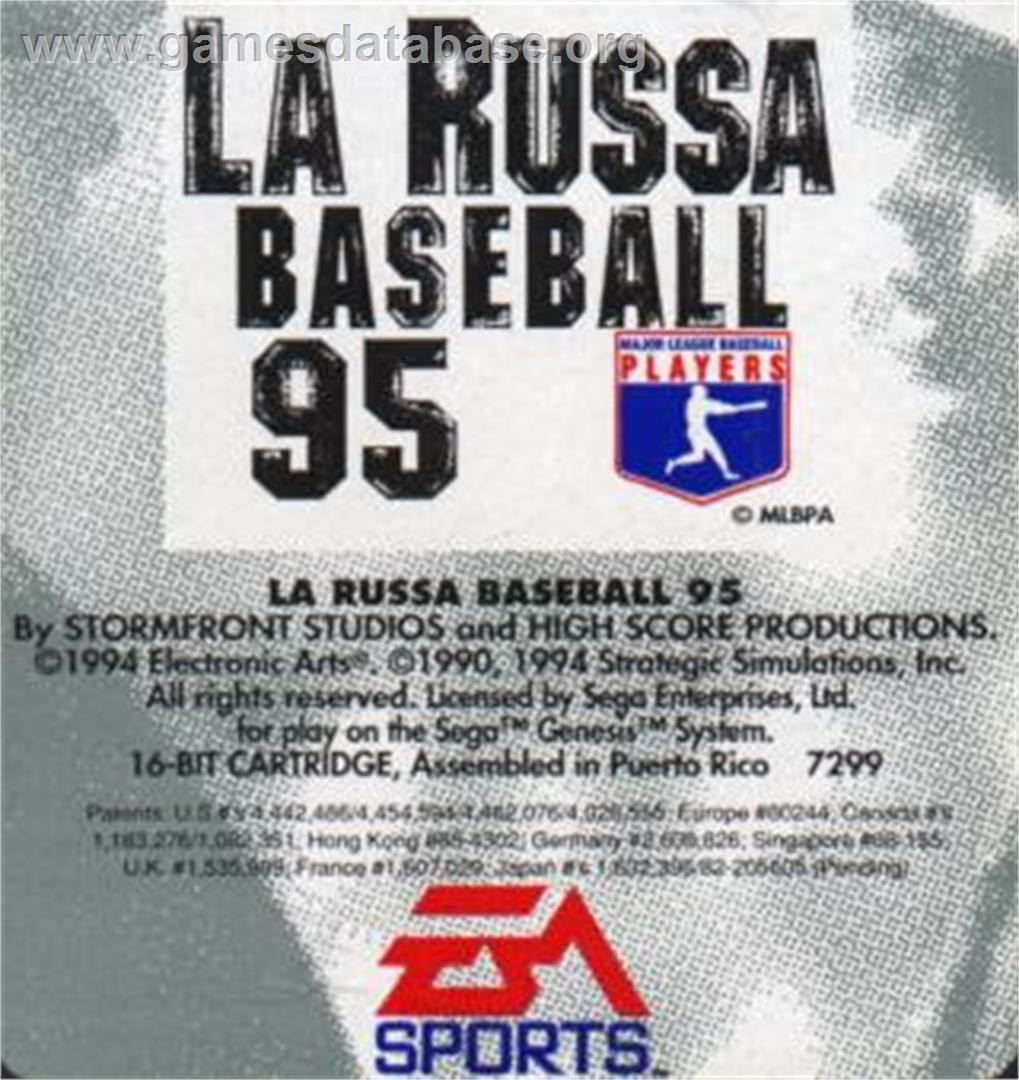 Russa Baseball 95, La - Sega Nomad - Artwork - Cartridge