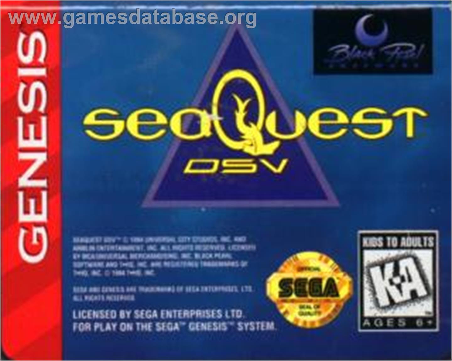 SeaQuest DSV - Sega Nomad - Artwork - Cartridge