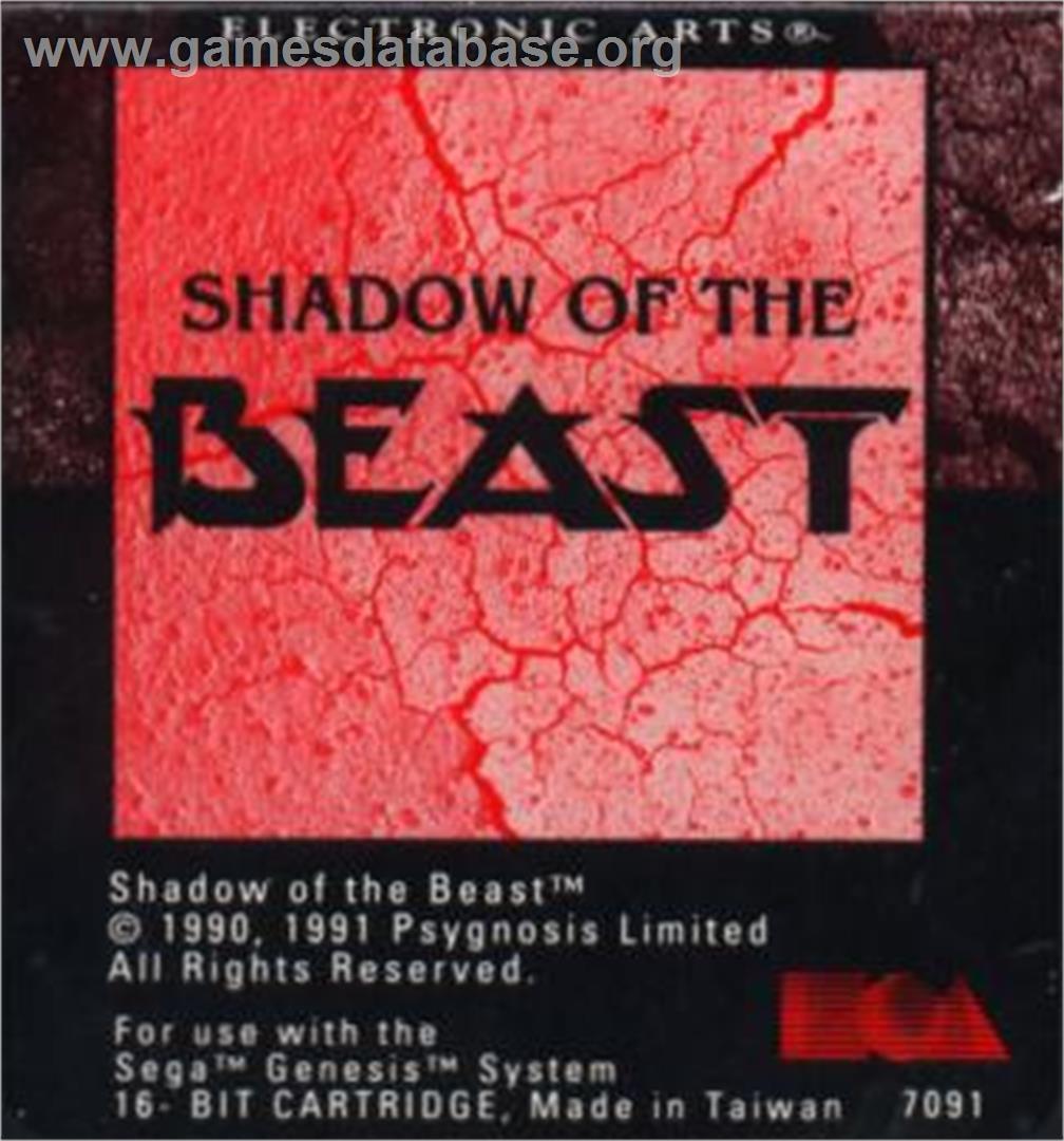 Shadow Of The Beast - Sega Nomad - Artwork - Cartridge