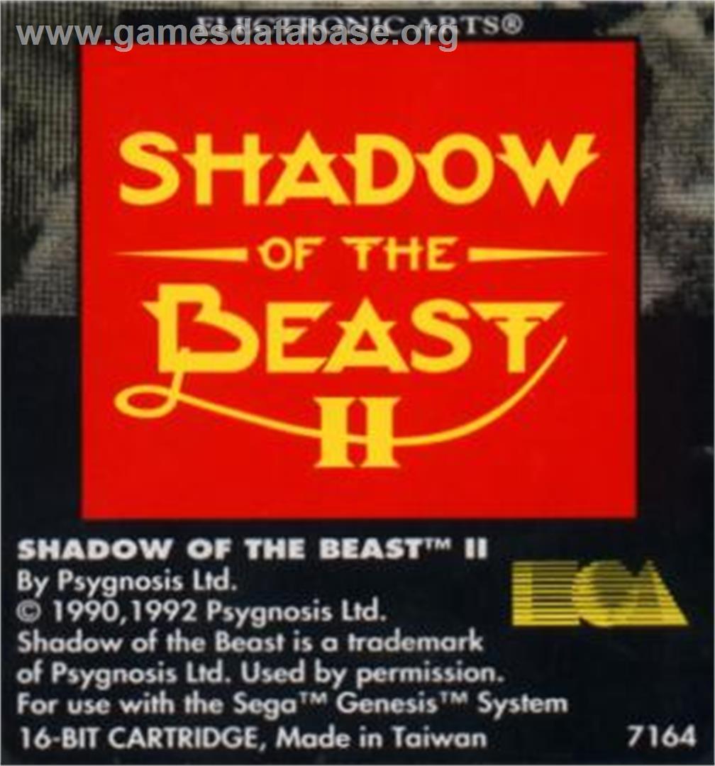 Shadow Of The Beast 2 - Sega Nomad - Artwork - Cartridge
