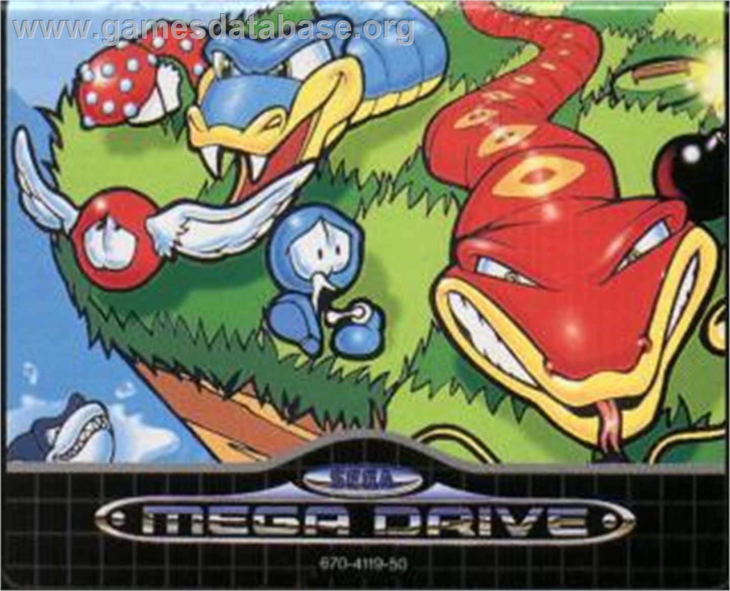 Snake Rattle 'n Roll - Sega Nomad - Artwork - Cartridge