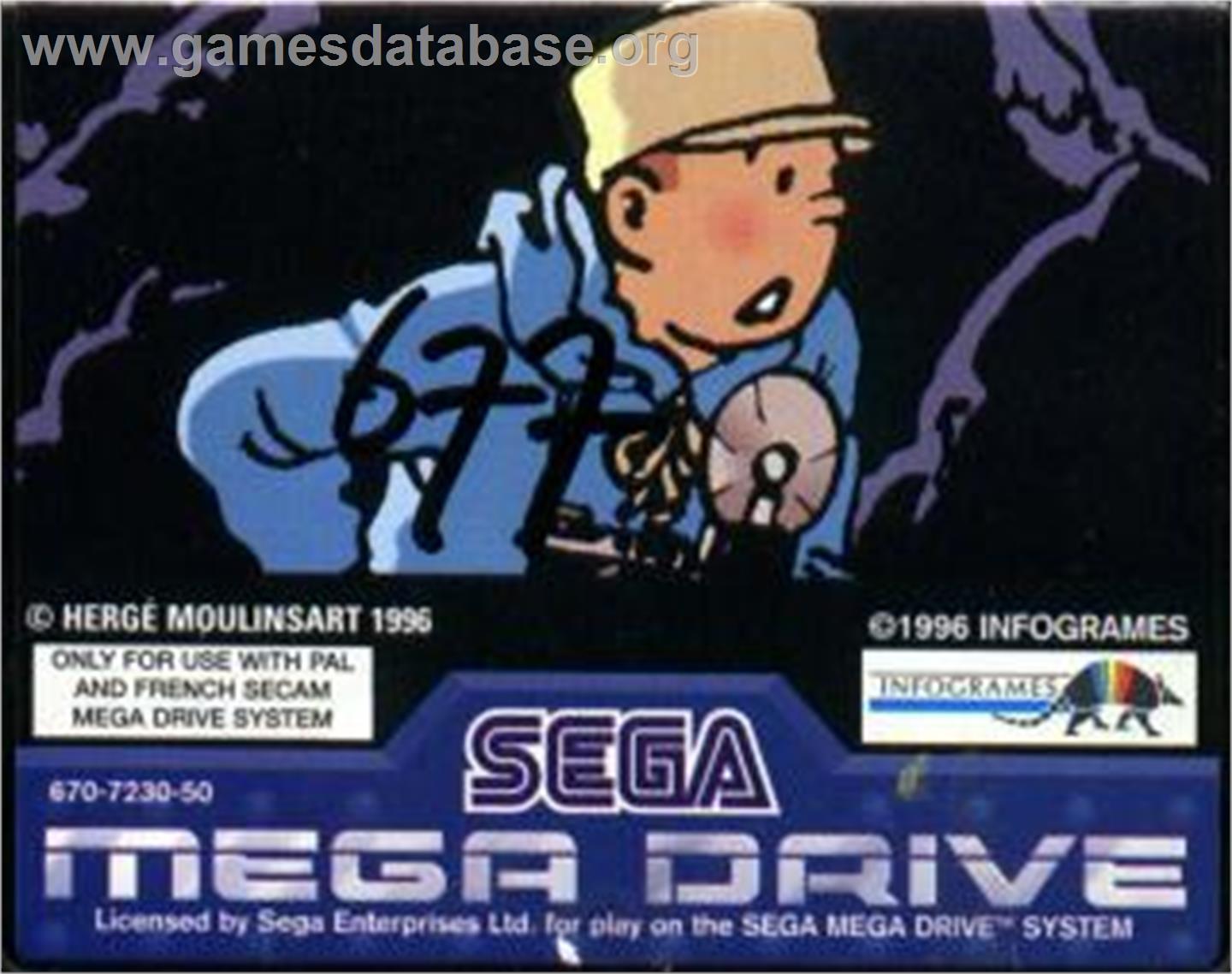 Tintin in Tibet - Sega Nomad - Artwork - Cartridge