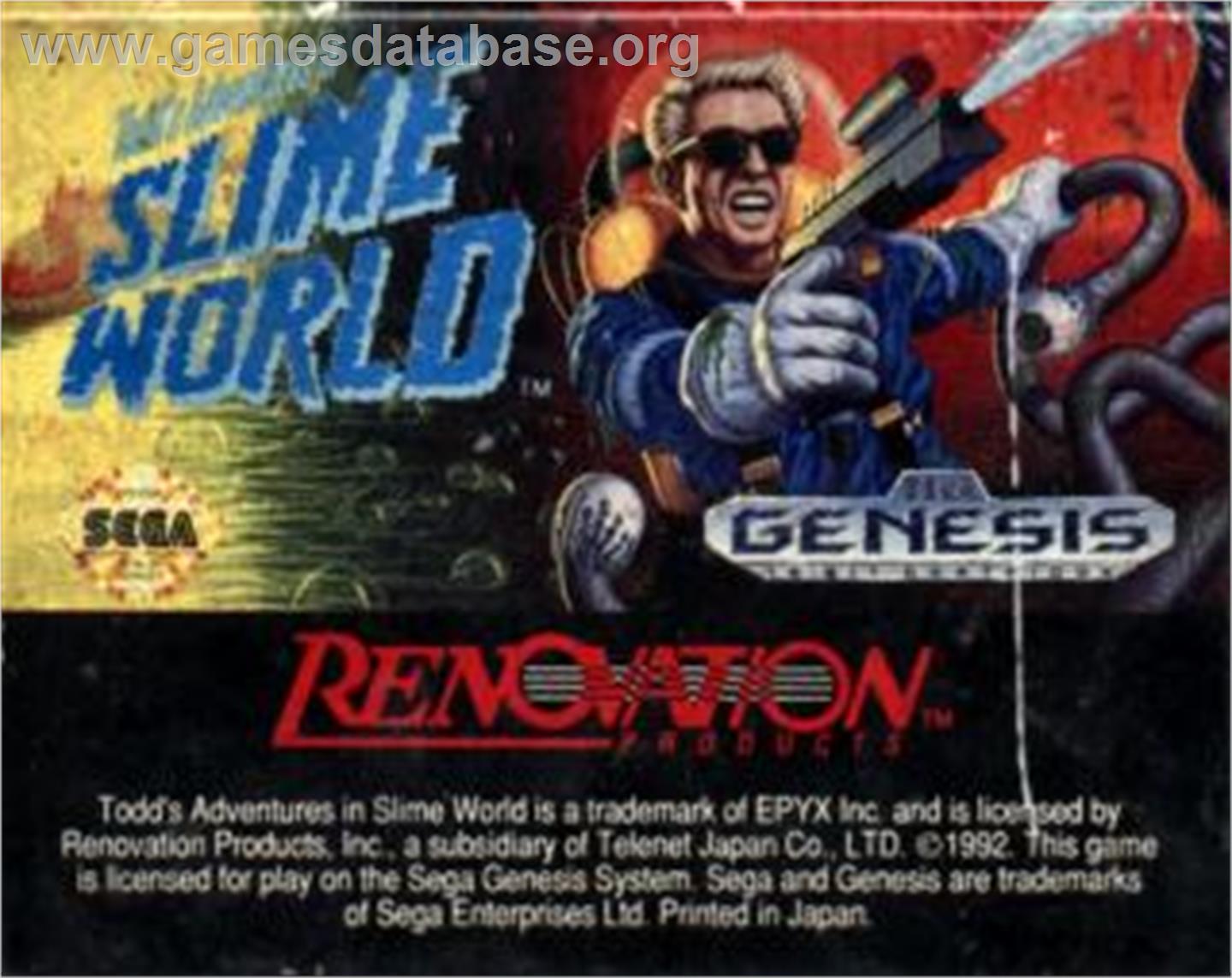 Todd's Adventures In Slime World - Sega Nomad - Artwork - Cartridge
