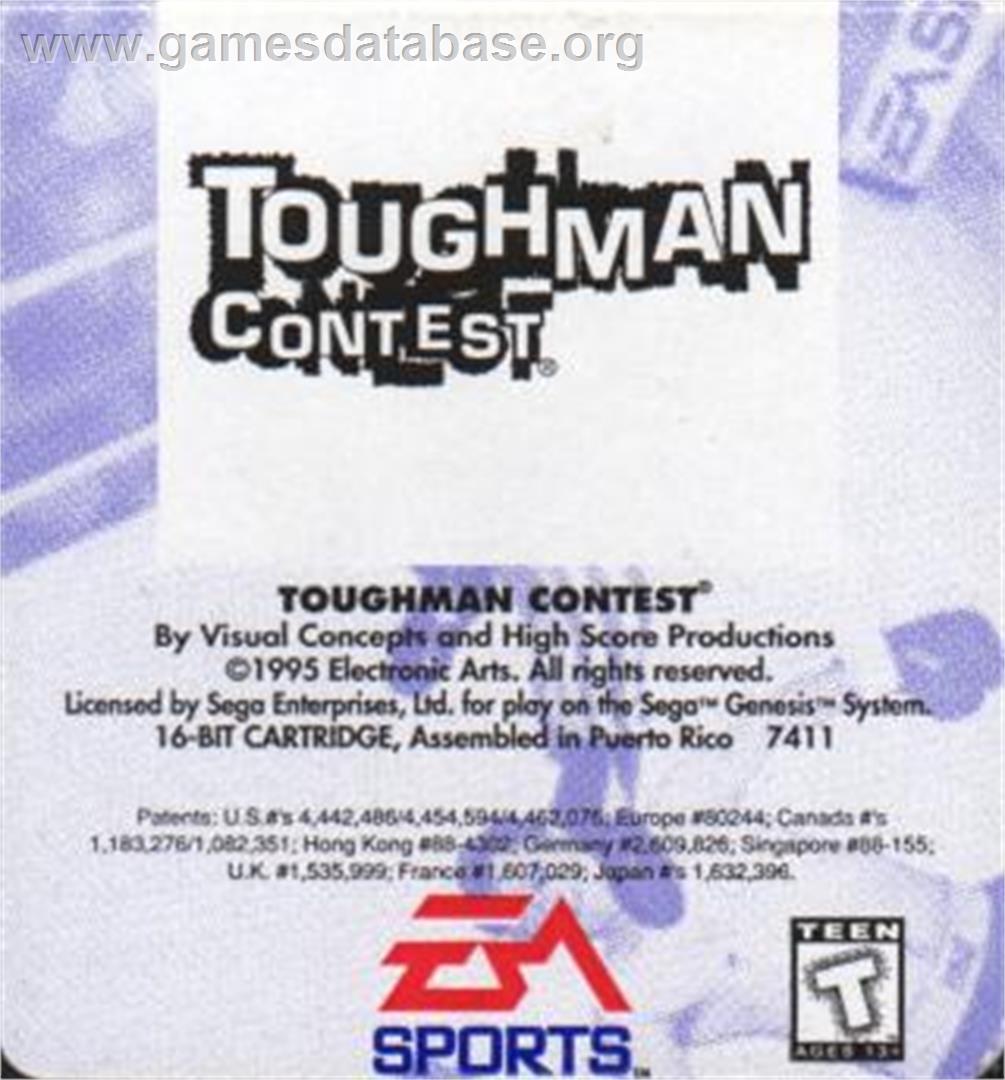 Toughman Contest - Sega Nomad - Artwork - Cartridge