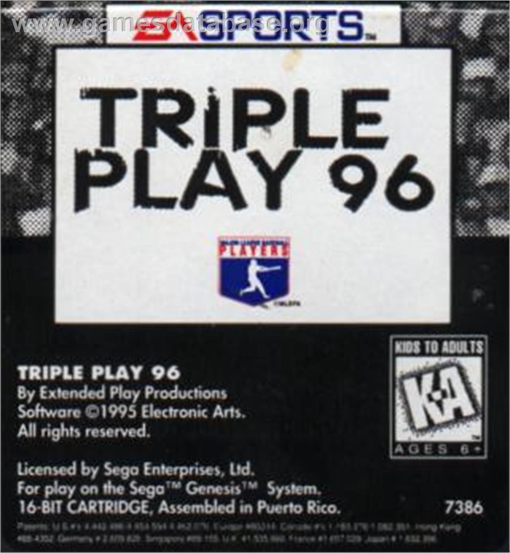 Triple Play '96 - Sega Nomad - Artwork - Cartridge